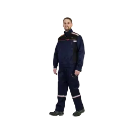 Фото товара Костюм рабочий Практик-1, куртка+ полукомбинезон, темно-синий+черный вид спереди