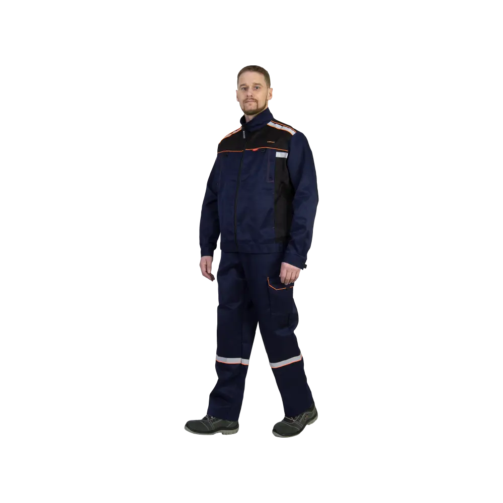 Костюм рабочий Практик-1, куртка+ полукомбинезон, темно-синий+черный