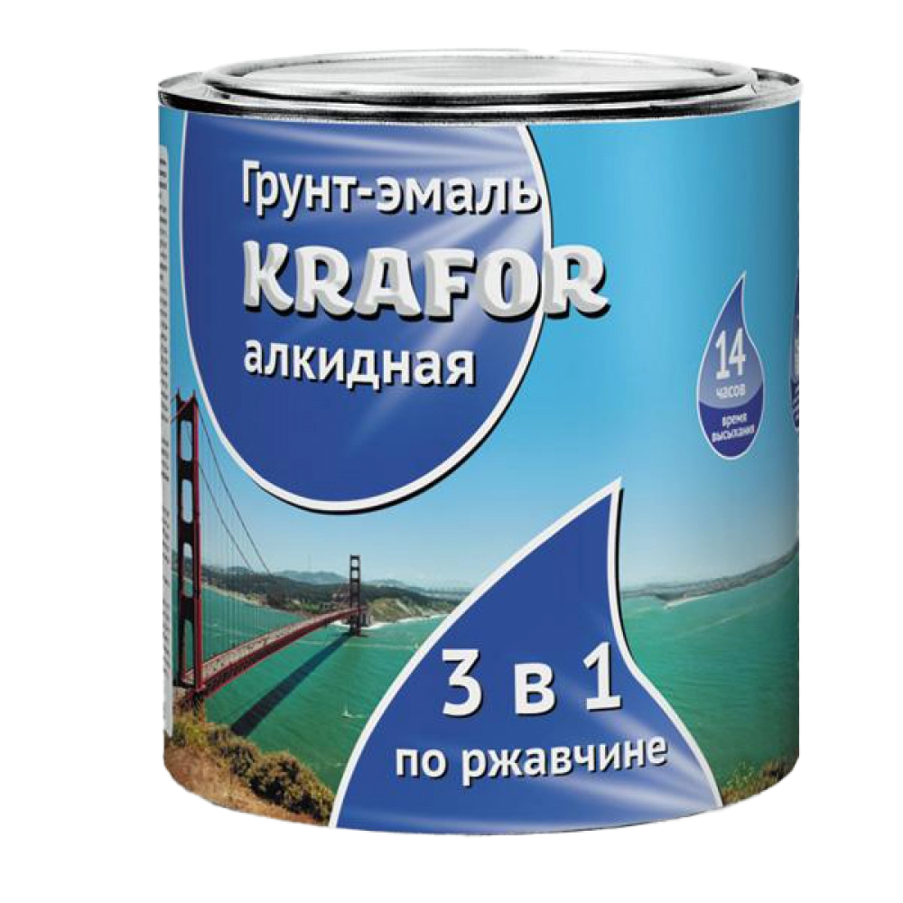 Грунт-эмаль по ржавчине серая  Krafor 1 кг
