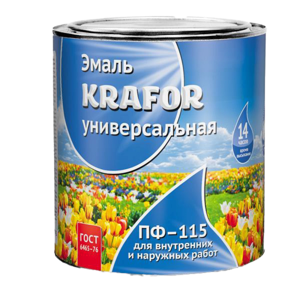 Эмаль Пф-115 белая Krafor, 0,8 кг 