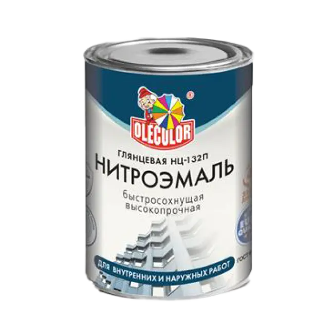 Фото товара Эмаль НЦ-132П голубая Olecolor 1,7 кг вид спереди
