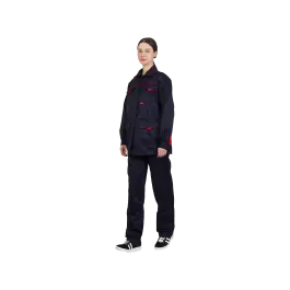 Фото товара Костюм рабочий женский Ударница, куртка+полукомбинезон, темно-синий вид спереди
