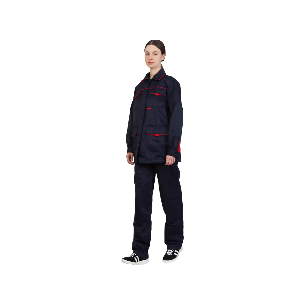 Костюм рабочий женский Ударница, куртка+полукомбинезон, темно-синий