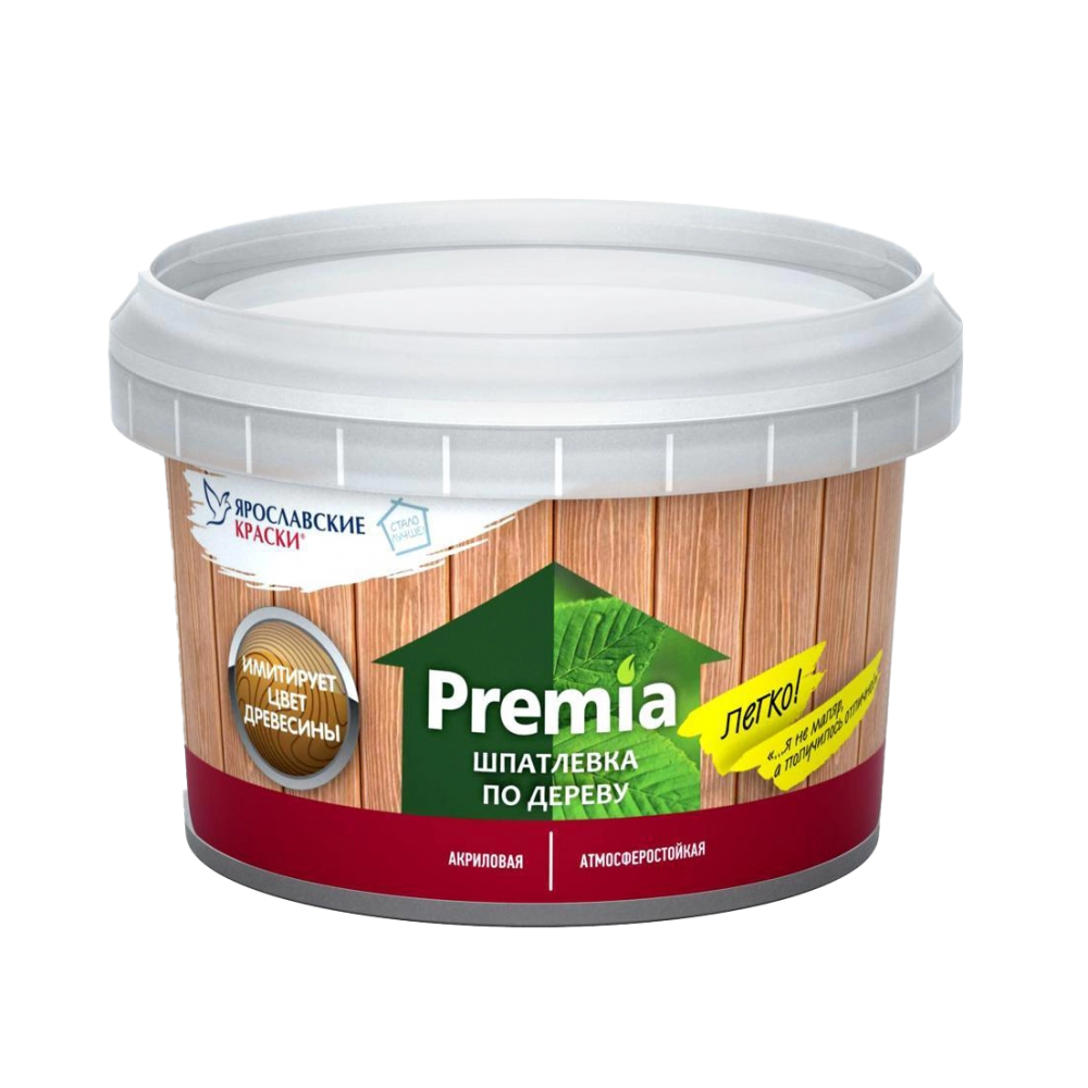 Шпатлевка-шпаклевка по дереву береза PREMIA, банка 0,4 кг