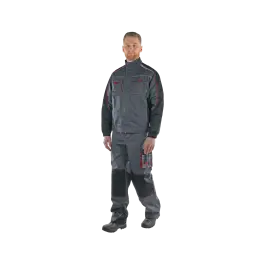 Фото товара Костюм рабочий Коста, куртка+брюки, серый+черный+красный вид спереди