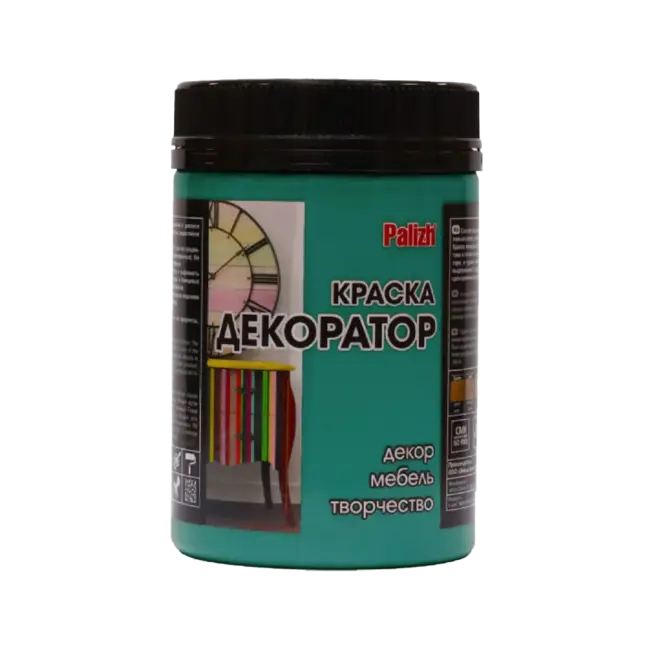 Фото товара Краска-колер акриловая ПалИж 0.36 кг ярко-бирюзовый вид спереди