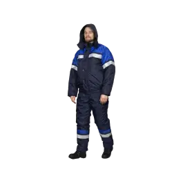 Фото товара Костюм рабочий Орбита утепленный, куртка+полукомбинезон, синий+василек вид спереди