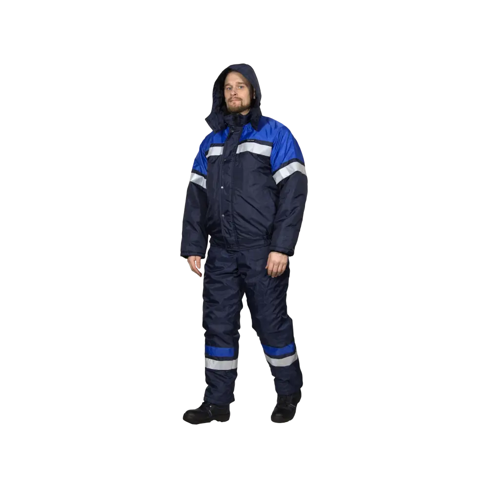 Костюм рабочий Орбита утепленный, куртка+полукомбинезон, синий+василек