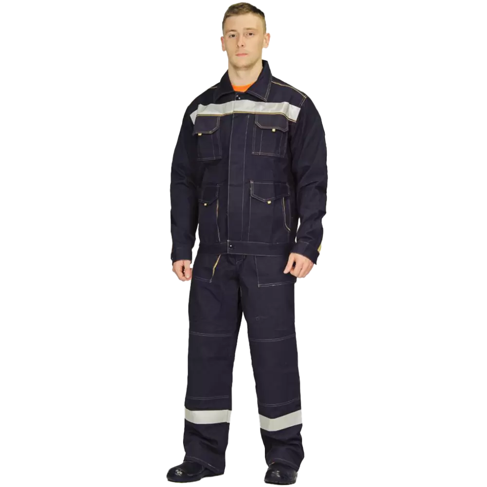 Костюм рабочий Троя с СОП, куртка+полукомбинезон, темно-синий