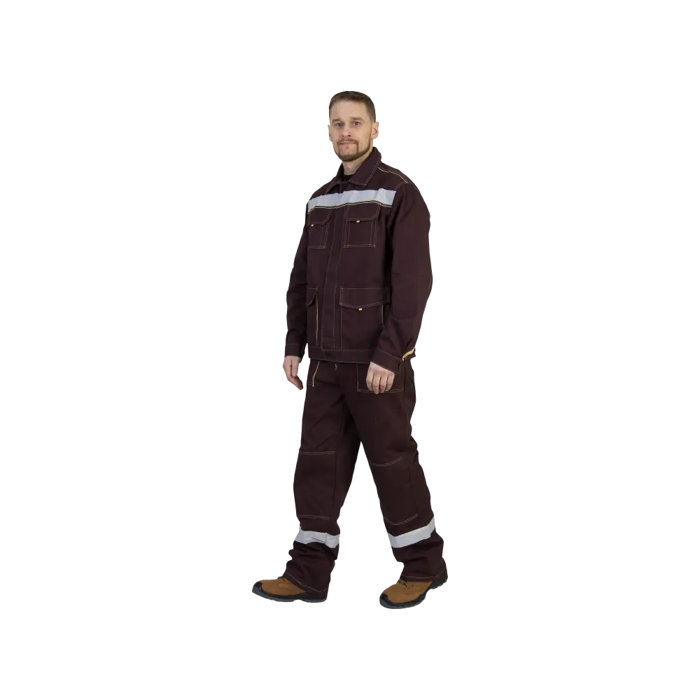 Костюм рабочий Троя с СОП, куртка+брюки, коричневый