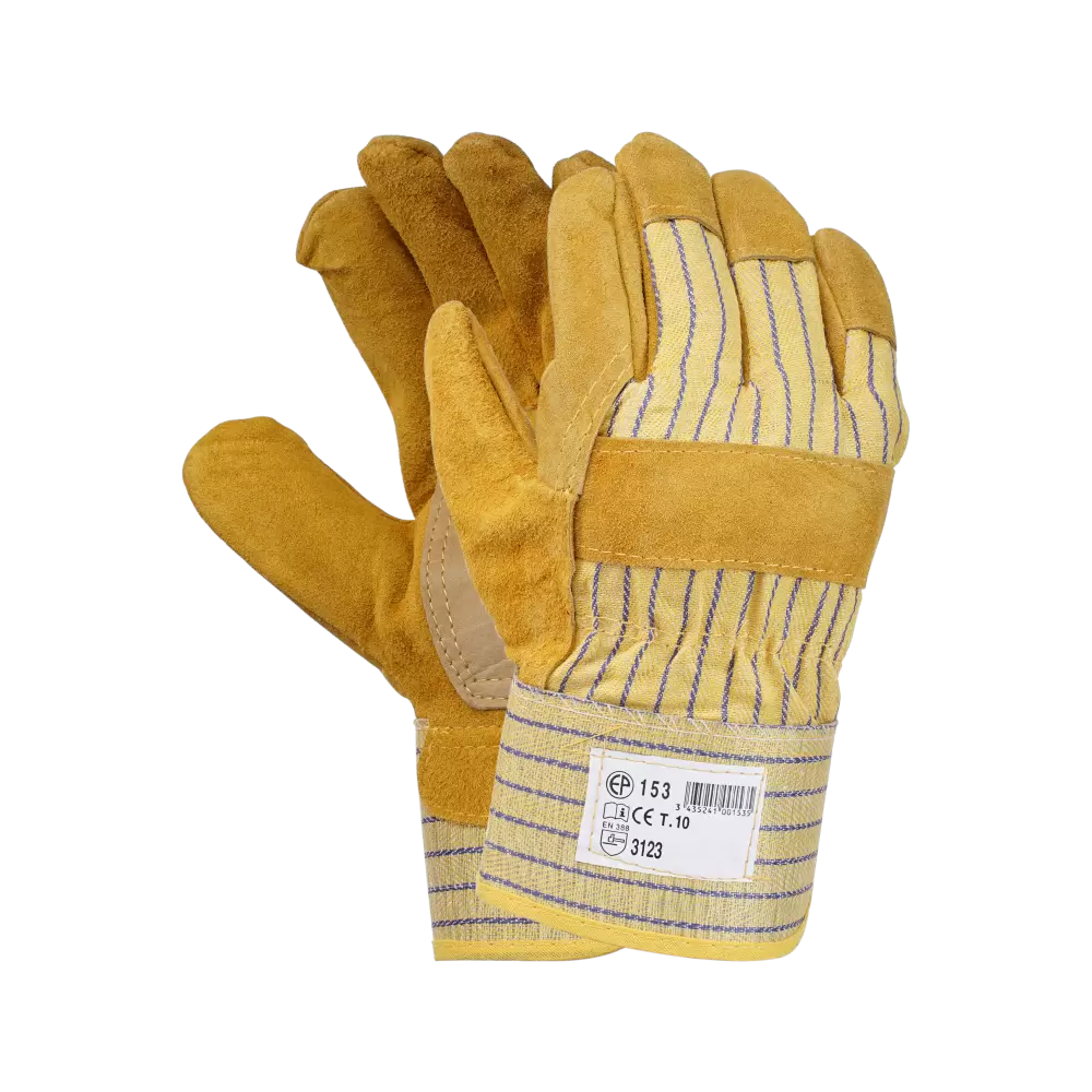 Перчатки спилковые комбинированные, усиленнная ладонь, арт. 0153 