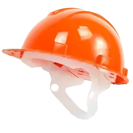 Фото товара Каска Юнона Эконом с пластиковым оголовьем, оранжевая вид спереди