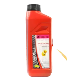 Фото товара Масло 2-х тактное полусинтетическое DDE красное, 1:50, 1 л  вид спереди