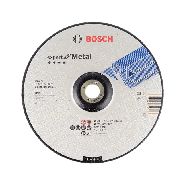 Фото товара Круг отрезной по металлу 230 х 3,0 х 22 мм Bosch 2 608 603 168 Expert for Metal прямой вид спереди