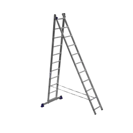Фото товара Лестница двухсекционная алюминиевая 02 х 12 Алюмет 5212 вид спереди