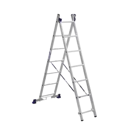 Фото товара Лестница двухсекционная алюминиевая 02 х 07 Алюмет 5207 вид спереди