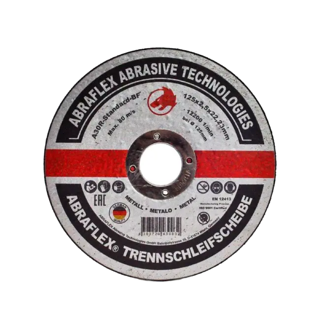 Фото товара Круг отрезной по металлу Abraflex 125 х 2,5 х 22 мм вид спереди