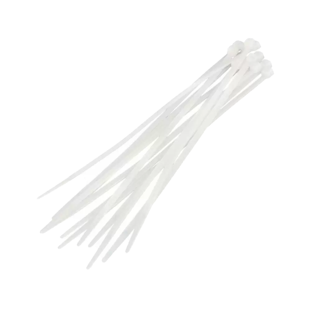 Стяжка белая пластик 2,5 х 200 мм 100 шт/уп