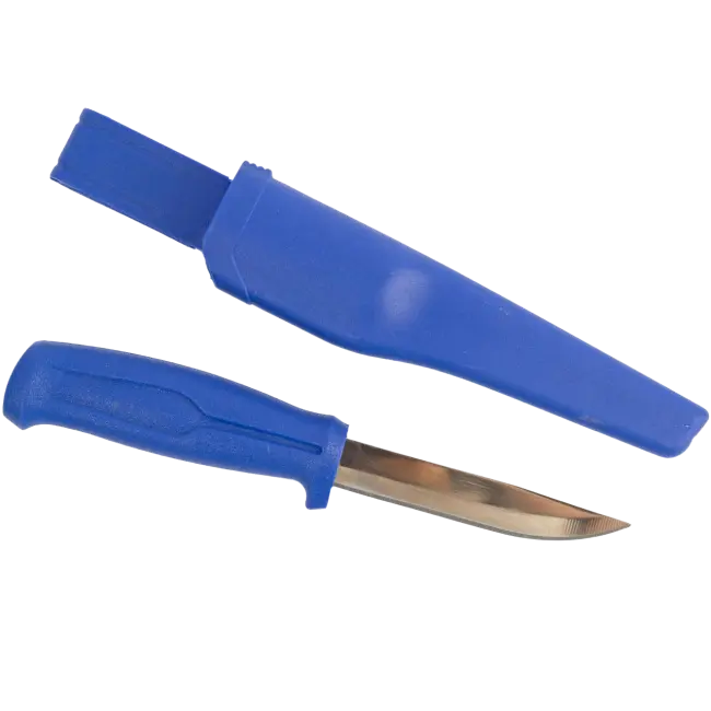 Фото товара Нож строительный нержавеющий с пластиковой ручкой, 100 мм вид спереди