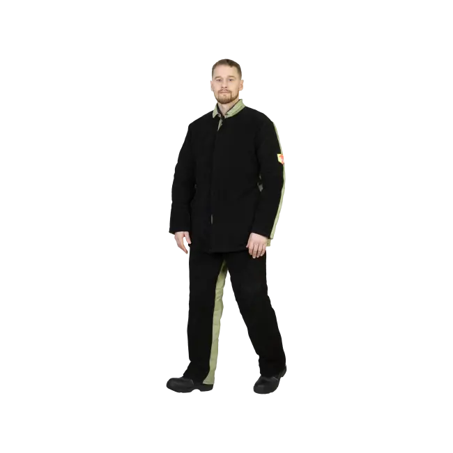Фото товара Костюм сварщика утепленный комбинированный со спилком (2,3), куртка+брюки вид спереди