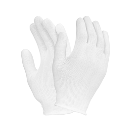 Фото товара Перчатки нейлоновые без ПВХ, арт.1402 белые вид спереди
