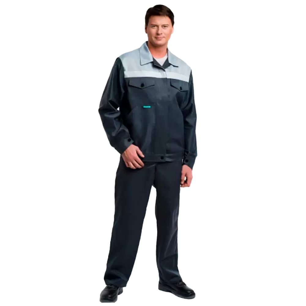 Костюм рабочий Стафф, куртка+полукомбинезон, светло-серый+темно-серый