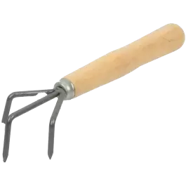 Фото товара Рыхлитель 3 зуба Р-3-1(м) с деревянной ручкой с этикеткой вид спереди