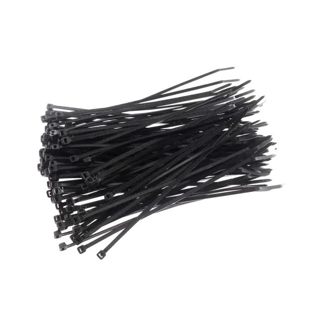 Фото товара Стяжка черная пластик 7,6 х 150 мм 100 шт/уп, Cofil  вид спереди