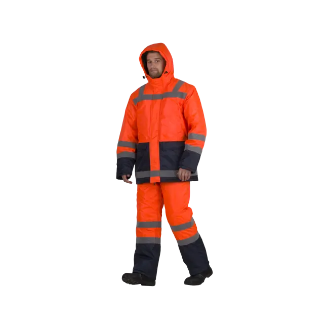Фото товара Костюм рабочий Скандин-Дорожный утепленный, куртка+полукомбинезон вид спереди