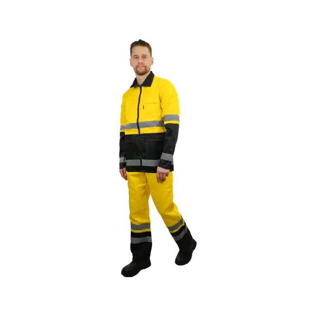 Фото товара Костюм рабочий Спектр сигнальный, куртка+полукомбинезон вид спереди
