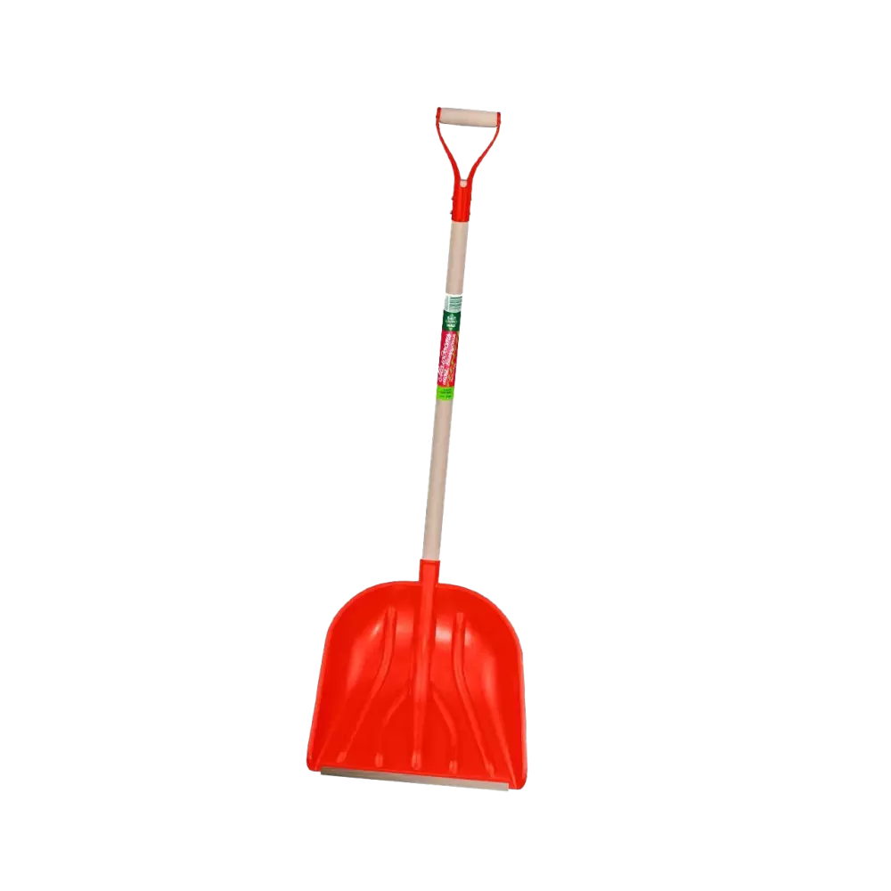 Лопата снеговая красная с черенком и металлической ручкой БЦМ 1726-Ч