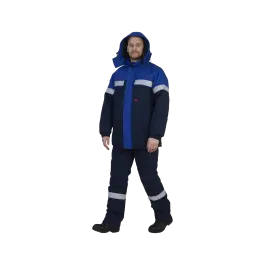 Фото товара Костюм рабочий Сургут утепленный с антистатической нитью, куртка+полукомбинезон вид спереди